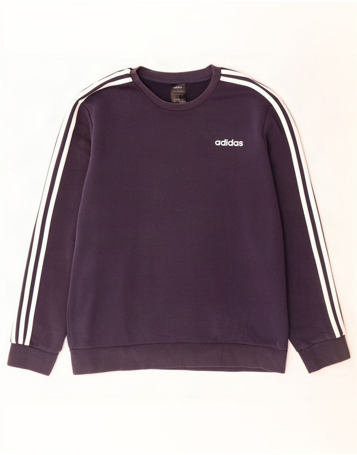 Adidas Mens Sweatshirt Jumper Large Navy Blue Cotton