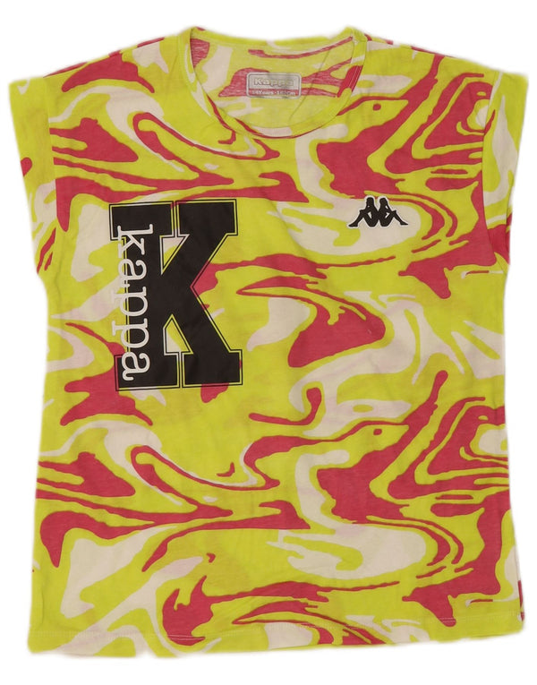 Kappa Girls Graphic T-Shirt Top 13-14 Years Yellow Tie Dye
