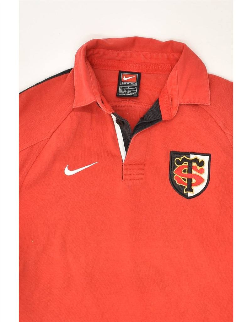 NIKE Boys Long Sleeve Polo Shirt 9-10 Years Small Red Cotton | Vintage Nike | Thrift | Second-Hand Nike | Used Clothing | Messina Hembry 