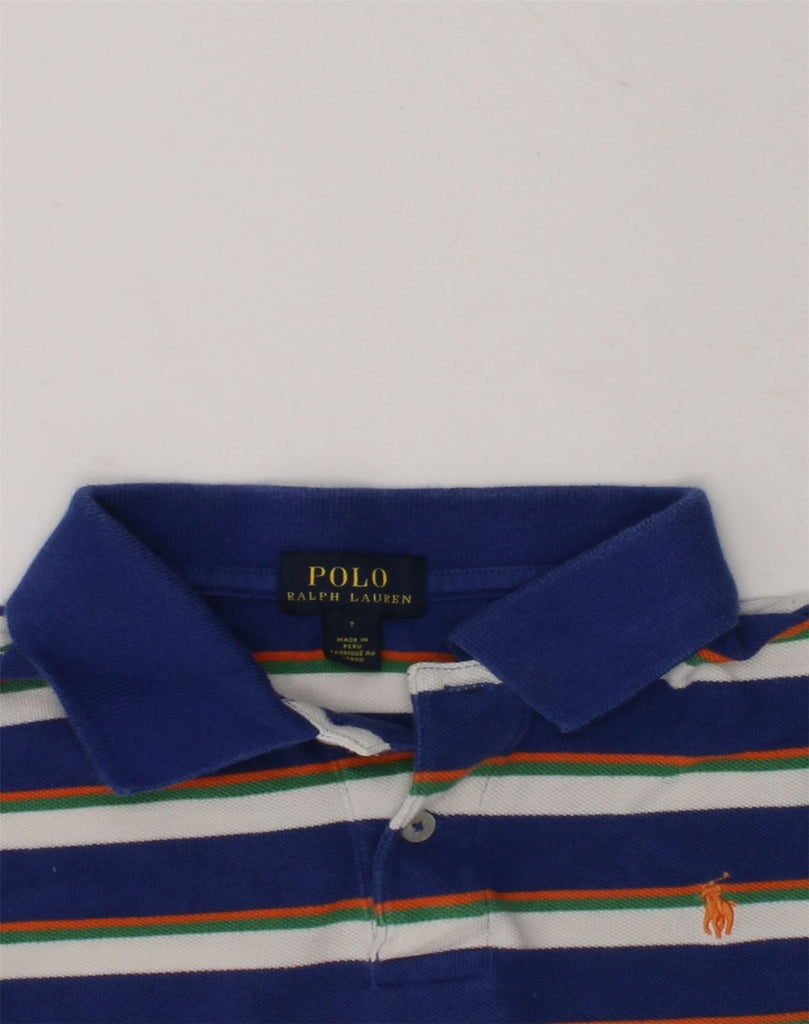 POLO RALPH LAUREN Boys Polo Shirt 6-7 Years Blue Striped Cotton | Vintage Polo Ralph Lauren | Thrift | Second-Hand Polo Ralph Lauren | Used Clothing | Messina Hembry 