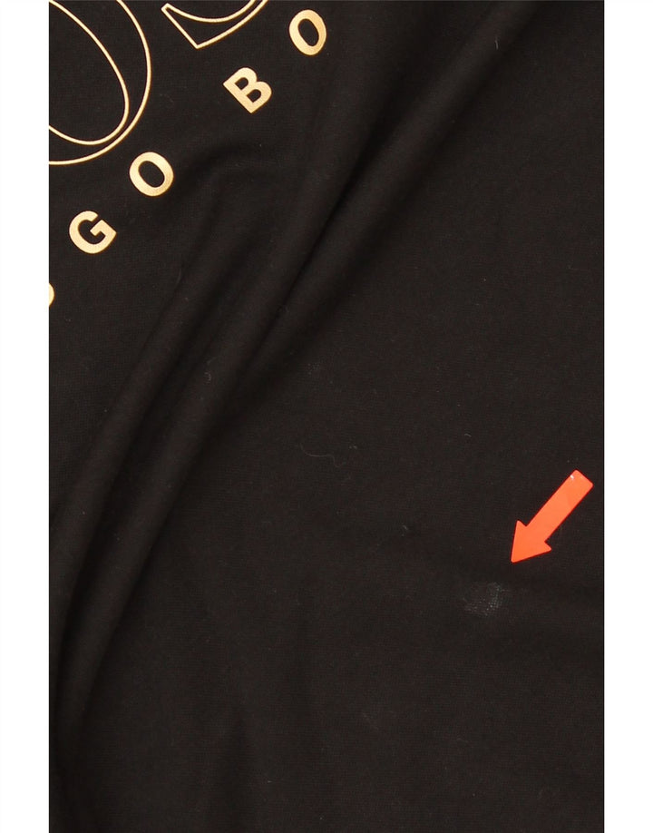 HUGO BOSS Mens Graphic Sweatshirt Jumper Medium Black Cotton