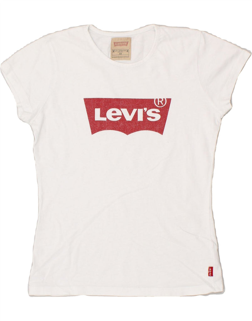 LEVI'S Girls Graphic T-Shirt Top 11-12 Years White Cotton | Vintage Levi's | Thrift | Second-Hand Levi's | Used Clothing | Messina Hembry 