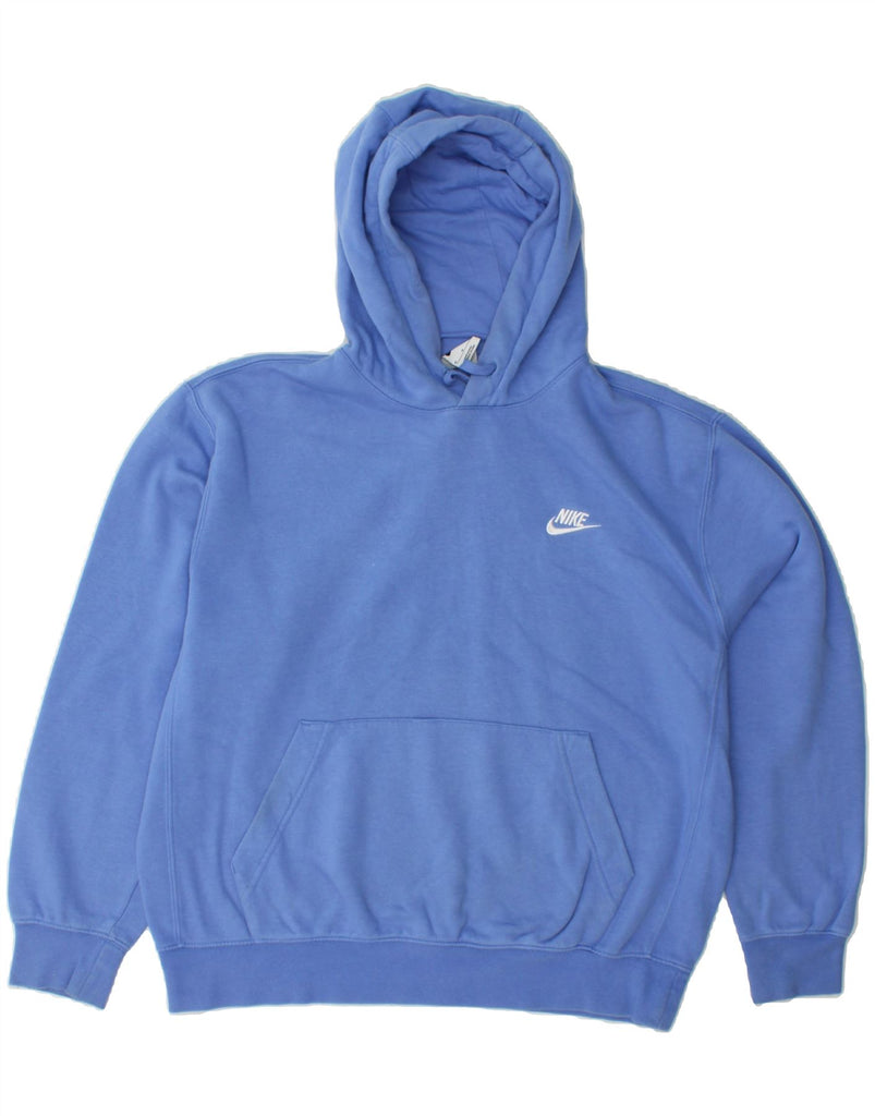 NIKE Womens Oversized Hoodie Jumper UK 14 Medium Blue Cotton Vintage Nike and Second-Hand Nike from Messina Hembry 