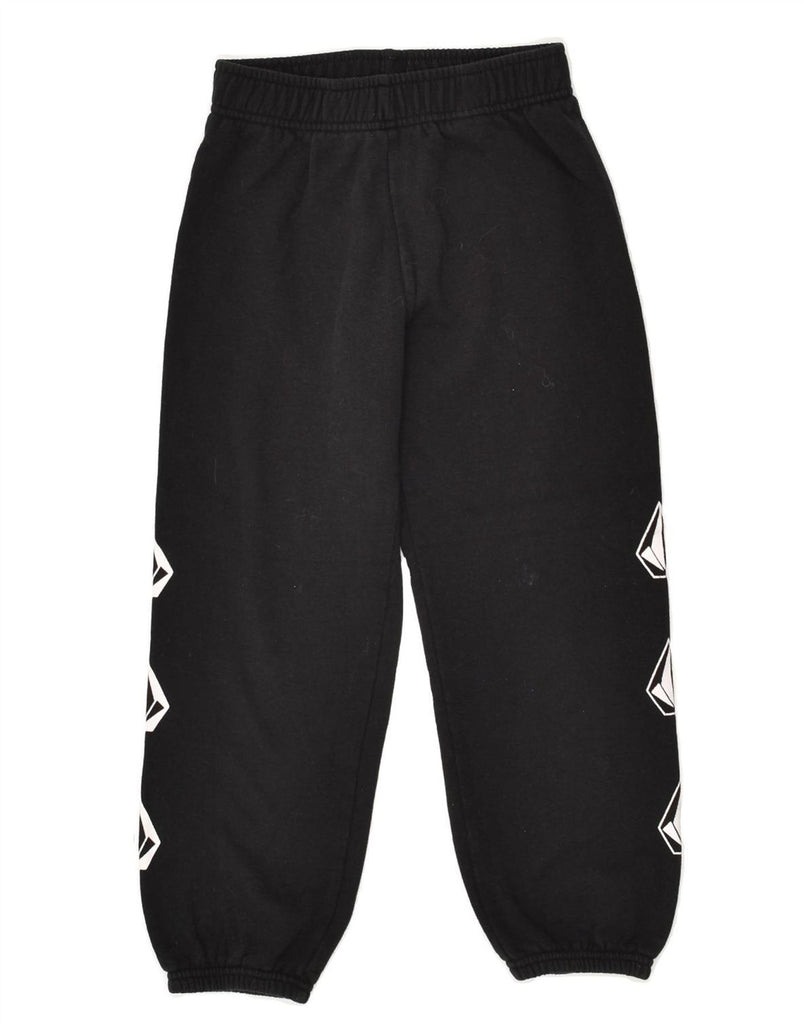 VOLCOM Boys Graphic Tracksuit Trousers 7-8 Years Black Cotton | Vintage Volcom | Thrift | Second-Hand Volcom | Used Clothing | Messina Hembry 