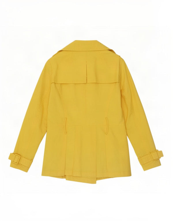 Zara Womens Trench Coat UK 10 Small Yellow Polyester