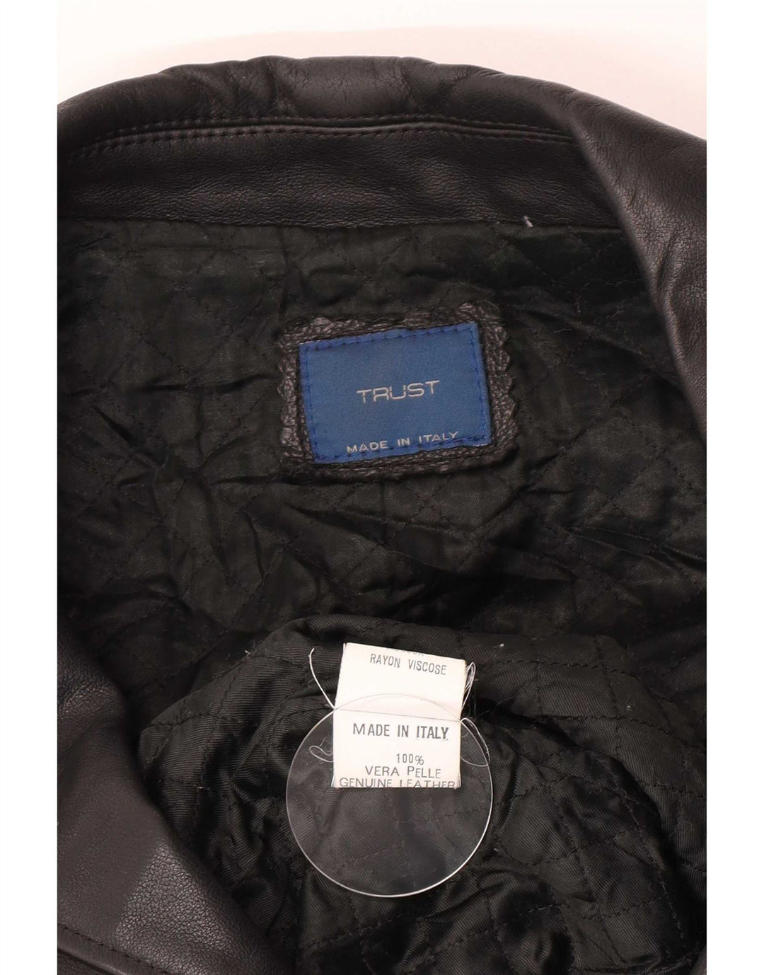 Vintage Mens Leather Jacket IT 52 XL Black Leather