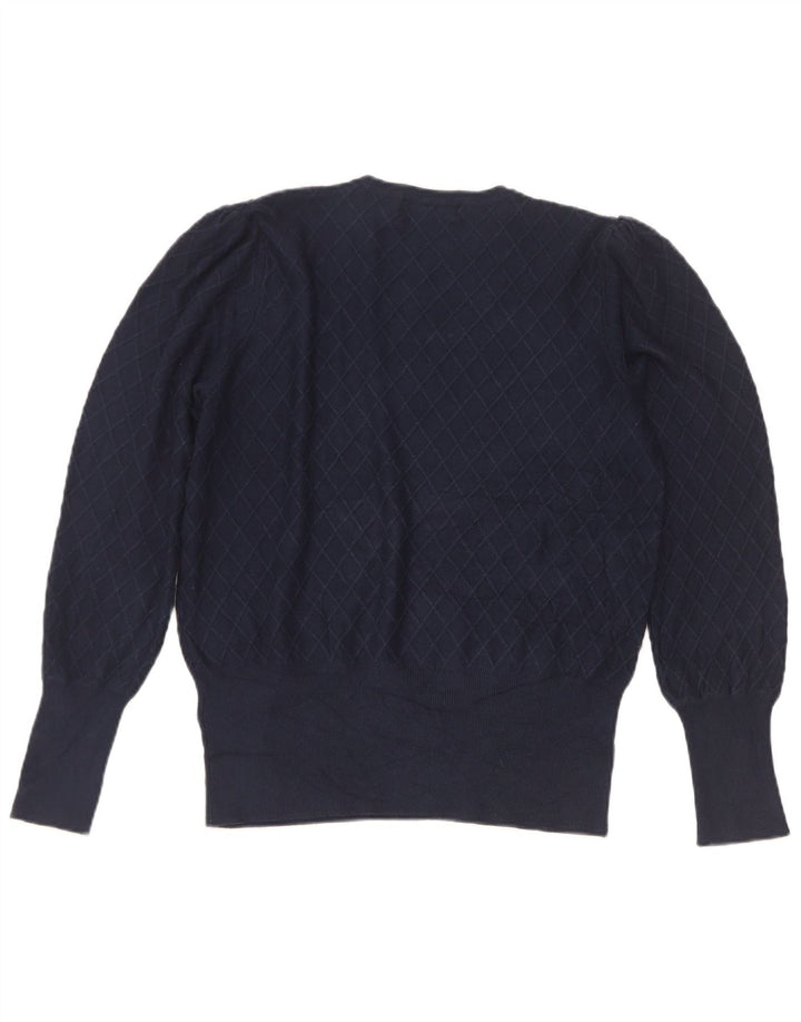 Marks & Spencer Womens Crew Neck Jumper Sweater UK 12 Medium Navy Blue