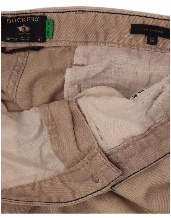 Dockers Mens Slim Chino Trousers W34 L29 Beige