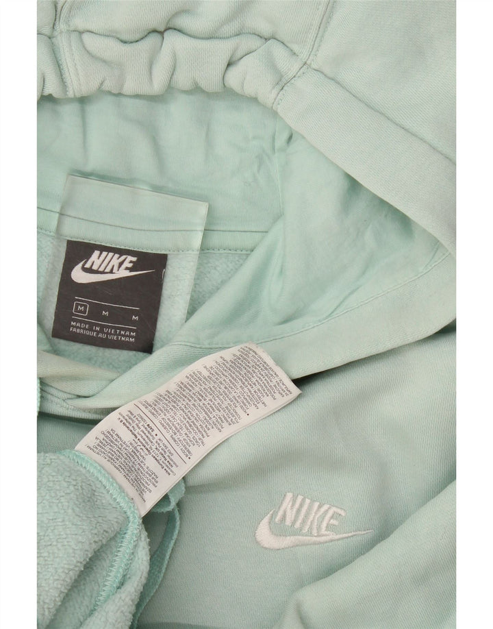 Nike Womens Hoodie Jumper UK 14 Medium Green Cotton