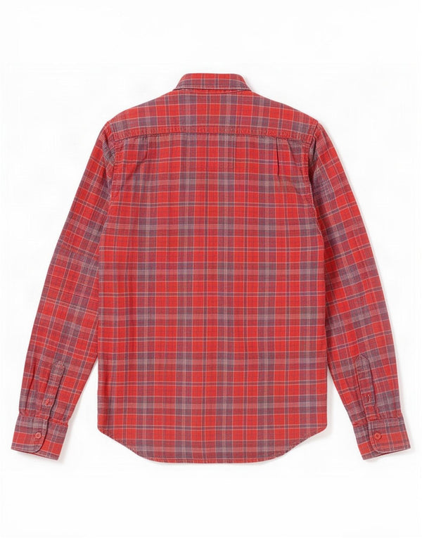 Superdry Mens Flannel Shirt Large Red Check Cotton