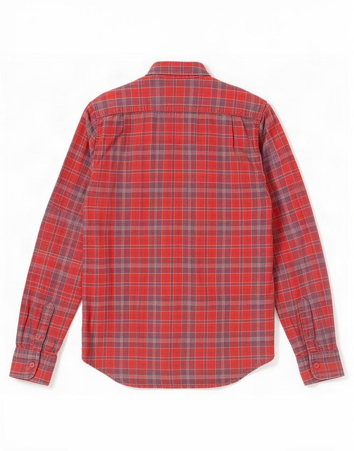 Superdry Mens Flannel Shirt Large Red Check Cotton
