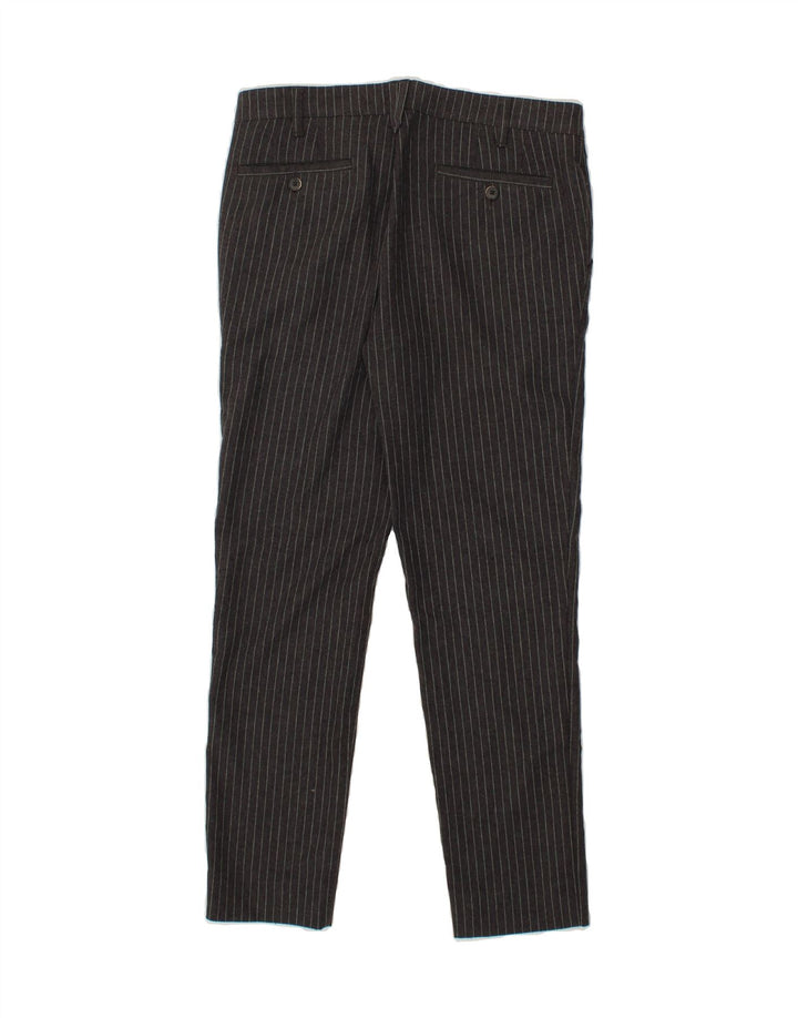 JECKERSON Womens Slim Suit Trousers W32 L28 Grey Striped Vintage Jeckerson and Second-Hand Jeckerson from Messina Hembry 