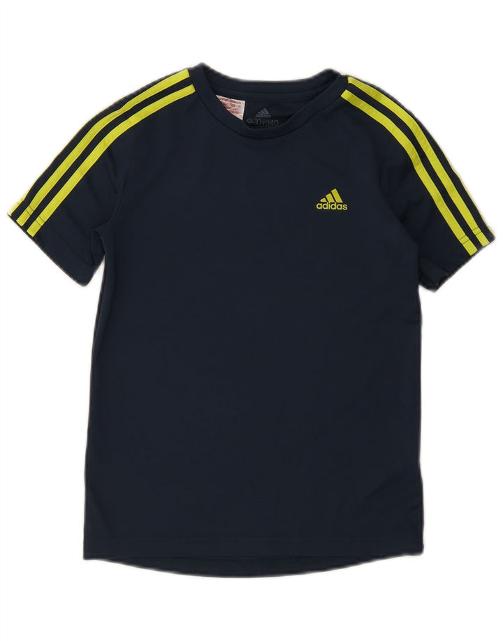 Adidas Boys Aeroready T-Shirt Top 9-10 Years Navy Blue Polyester