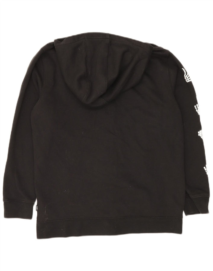 VANS Womens Graphic Zip Hoodie Sweater UK 18 XL Black Cotton