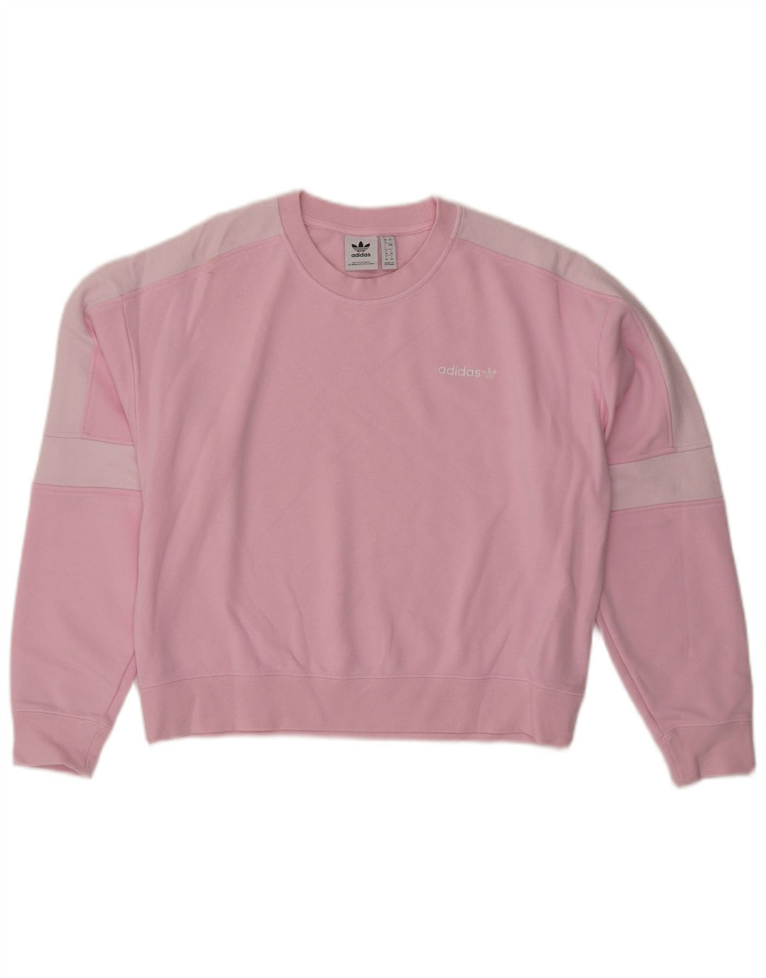 ADIDAS Womens Oversized Sweatshirt Jumper UK 8 Small Pink Colourblock