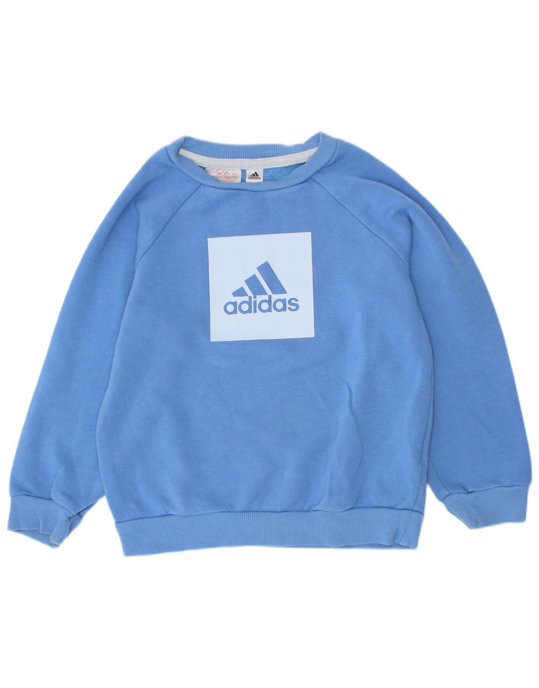 Adidas Boys Graphic Sweatshirt Jumper 2-3 Years Blue Cotton