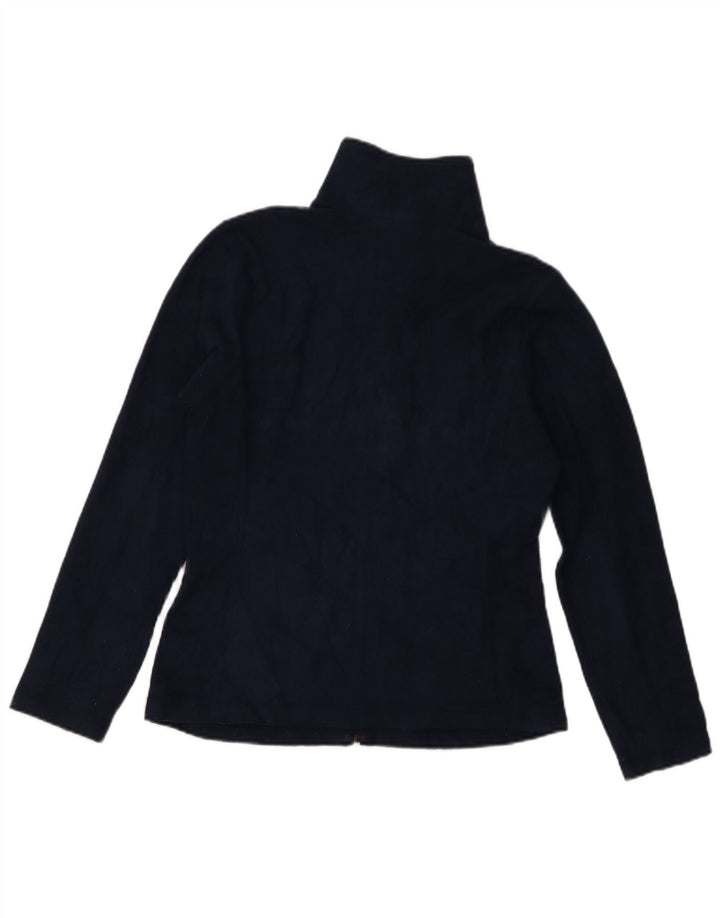 Patagonia Womens Graphic Fleece Jacket UK 10 Small Navy Blue Polyester