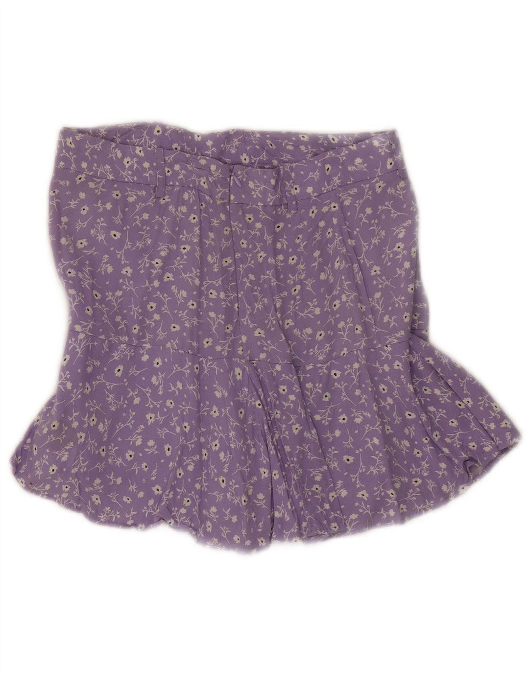 Zara Womens Mini Skirt Medium W28 Purple Floral Viscose