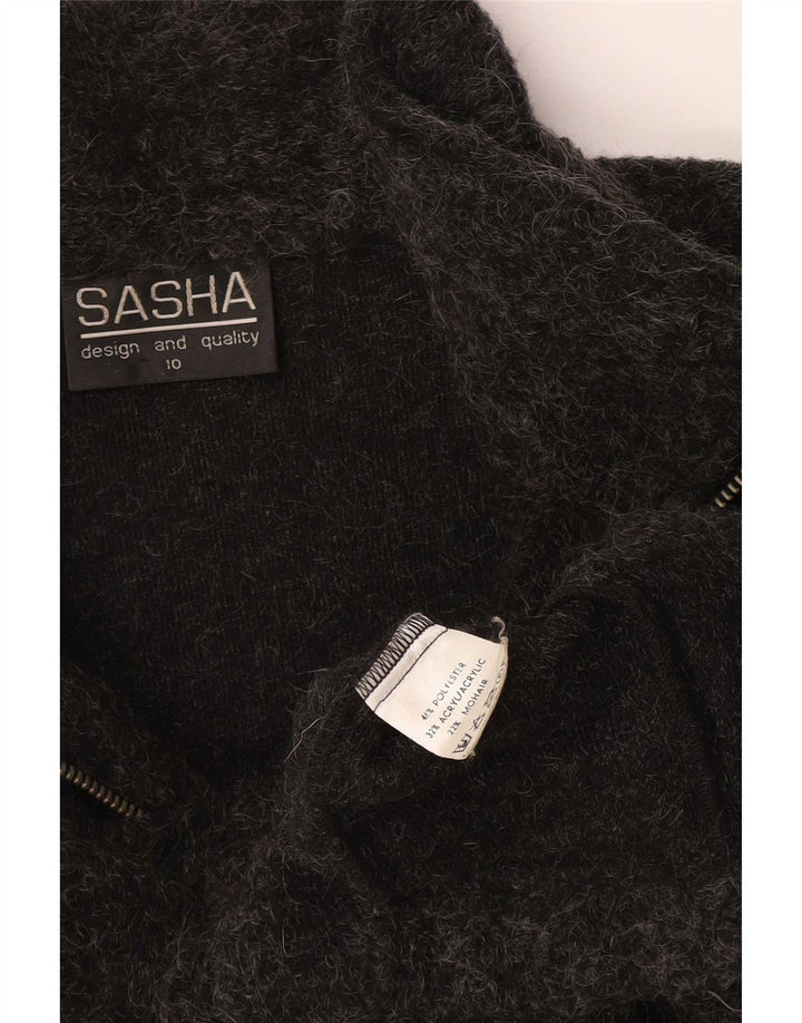 Sasha Womens Oversized Cardigan Sweater UK 10 Small Grey Polyester