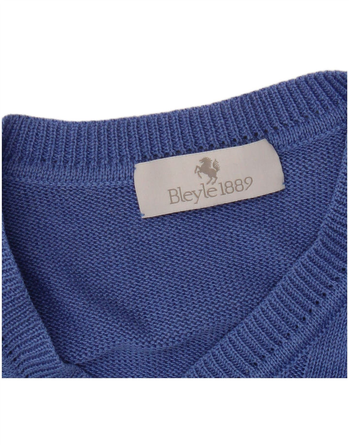 Bleyle Mens Relaxed Fit V-Neck Jumper Sweater Small Blue