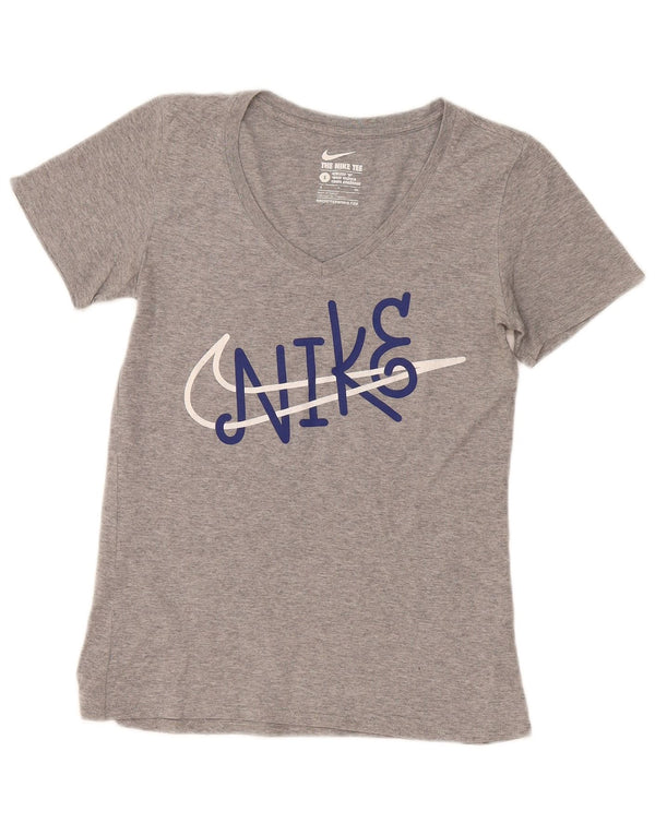 Nike Mens Athletic Cut Graphic T-Shirt Top Small Grey Flecked