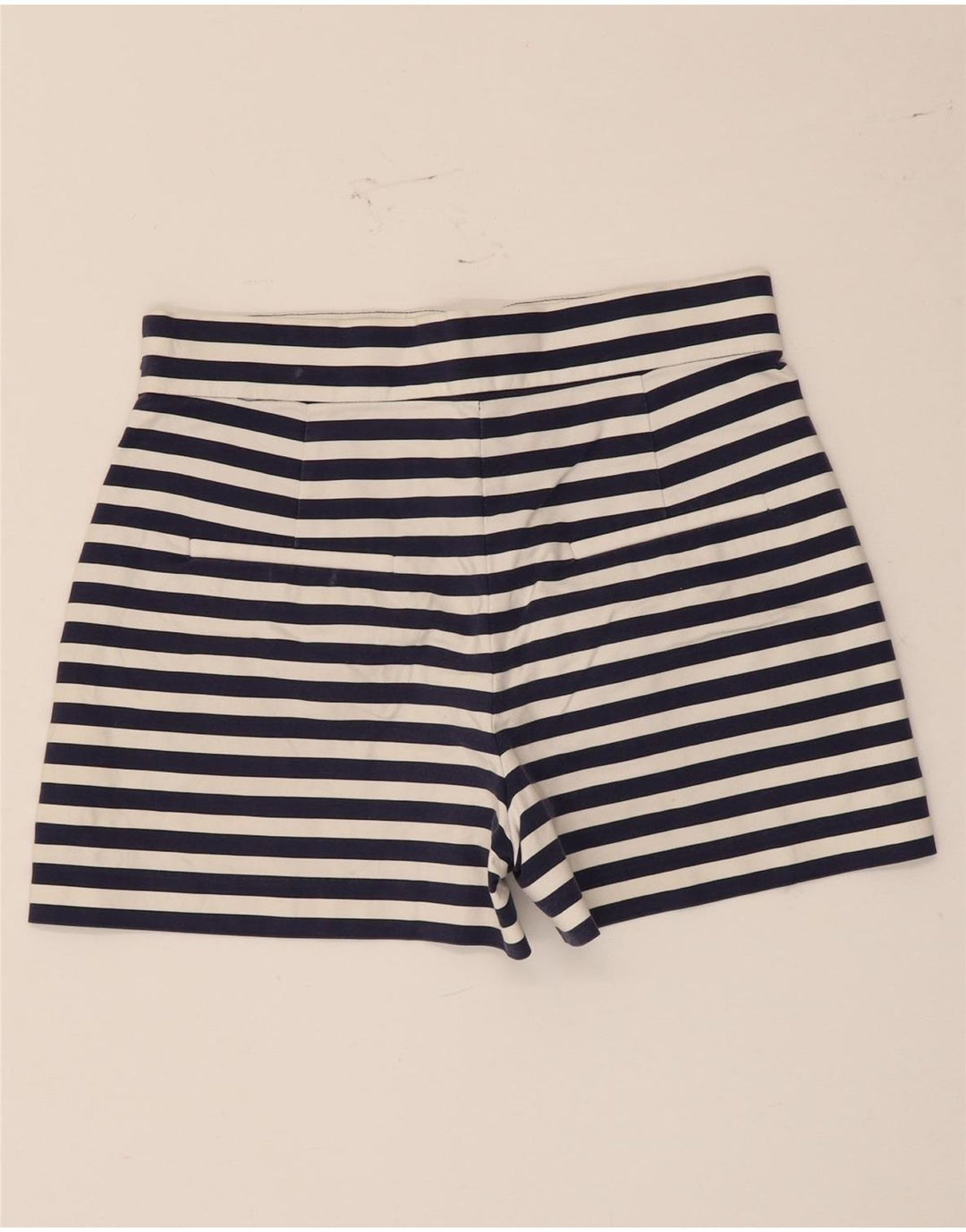 Zara Womens Hot Pants Medium W28  Navy Blue Striped Cotton