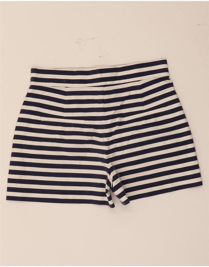 Zara Womens Hot Pants Medium W28  Navy Blue Striped Cotton