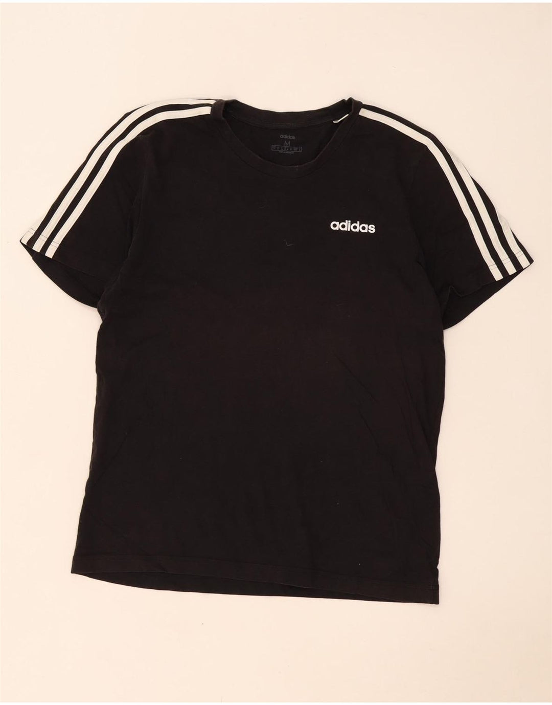 Adidas Mens T-Shirt Top Medium Black Cotton