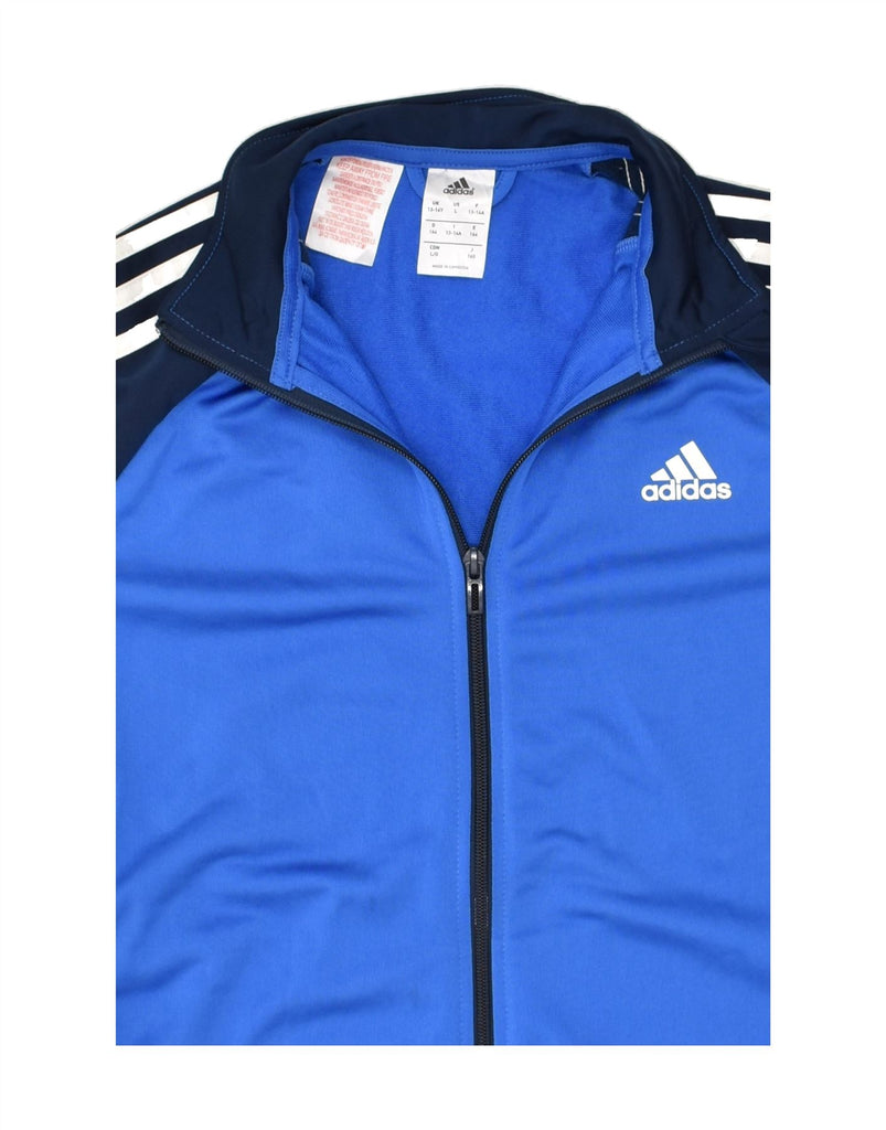 ADIDAS Boys Tracksuit Top Jacket 13-14 Years Blue Polyester | Vintage Adidas | Thrift | Second-Hand Adidas | Used Clothing | Messina Hembry 