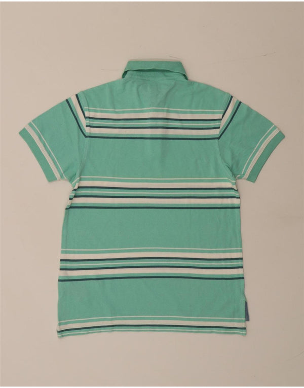 Tommy Hilfiger Mens Polo Shirt XS Turquoise Striped Cotton