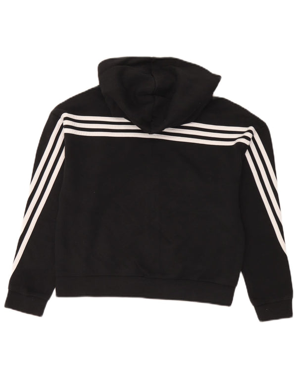 Adidas Boys Zip Hoodie Sweater 11-12 Years Black Cotton