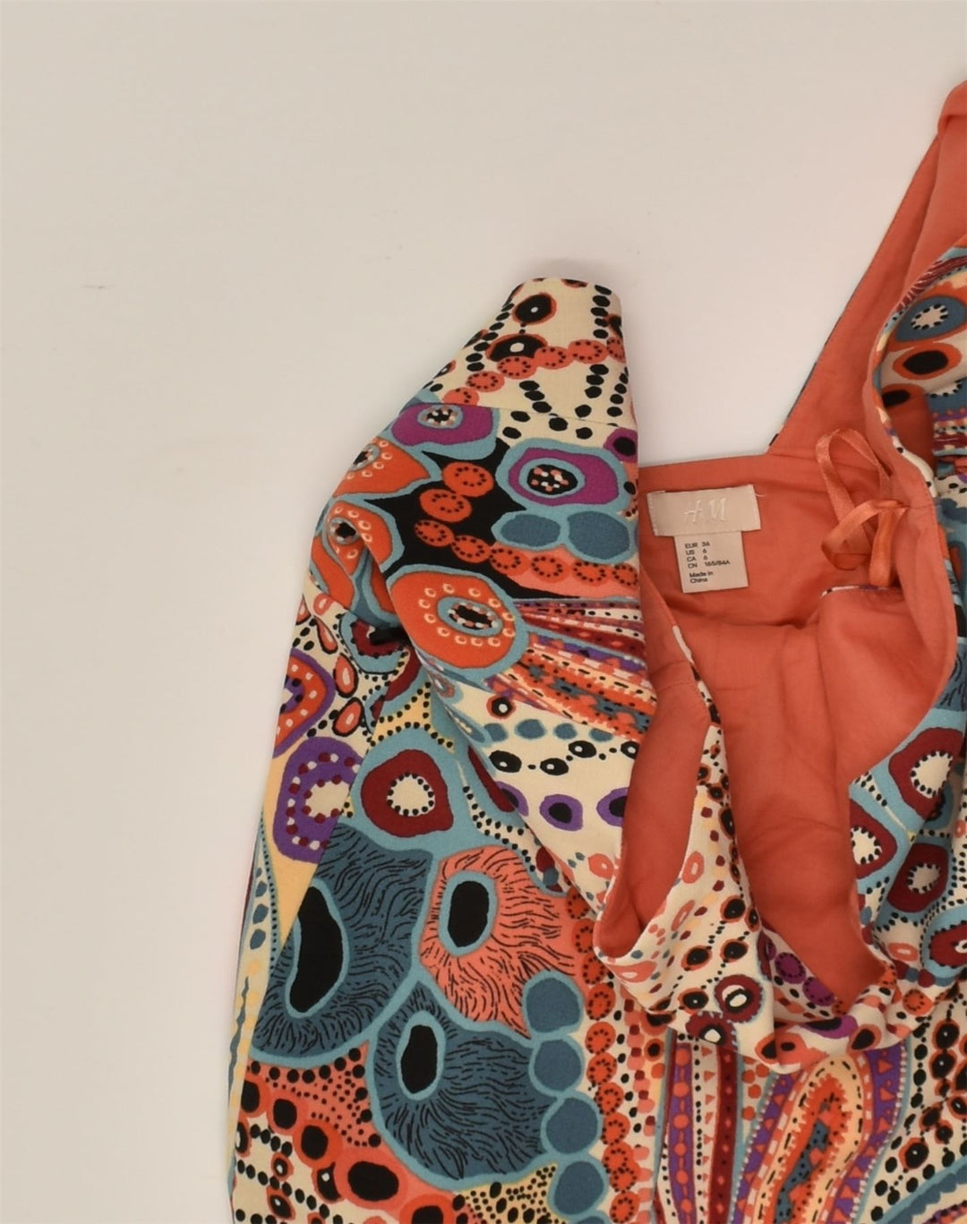 H&M Womens Sundress US 6 Medium Multicoloured Paisley Polyester | Vintage H&M | Thrift | Second-Hand H&M | Used Clothing | Messina Hembry 