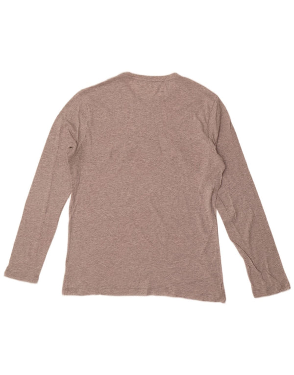 Michael Kors Mens Graphic Top Long Sleeve Medium Grey Flecked Cotton