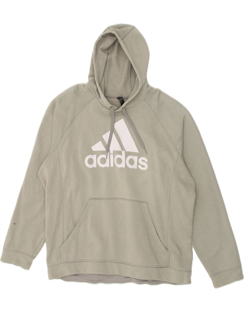 ADIDAS Mens Graphic Hoodie Jumper XL Grey Cotton | Vintage Adidas | Thrift | Second-Hand Adidas | Used Clothing | Messina Hembry 