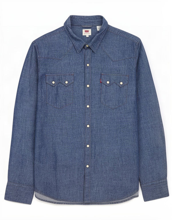 Levi's Mens Denim Shirt Large Blue Cotton