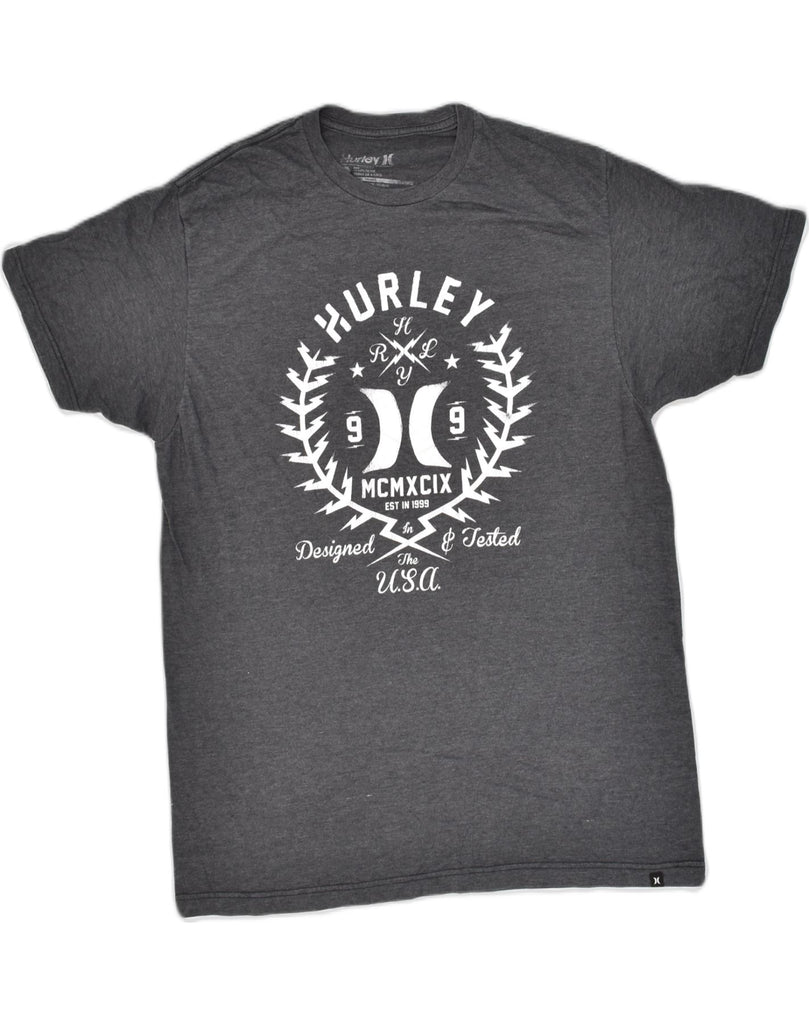 HURLEY Mens Graphic T-Shirt Top Large Grey Polyester | Vintage Hurley | Thrift | Second-Hand Hurley | Used Clothing | Messina Hembry 