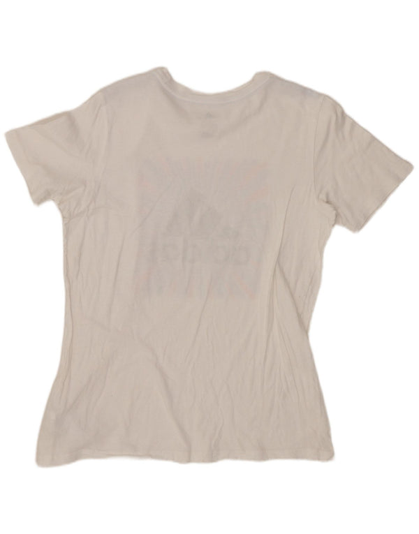 ADIDAS Womens Regular Fit Graphic T-Shirt Top US 14/16 Large White Cotton