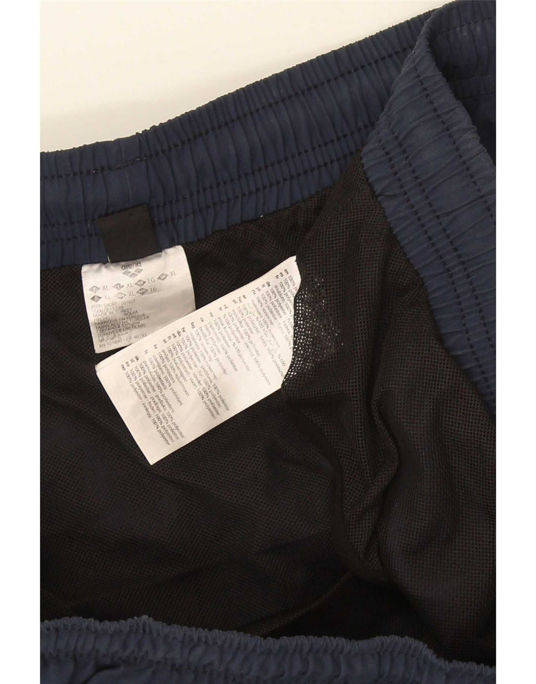 Arena Mens Graphic Sport Shorts XL Navy Blue Colourblock Polyester