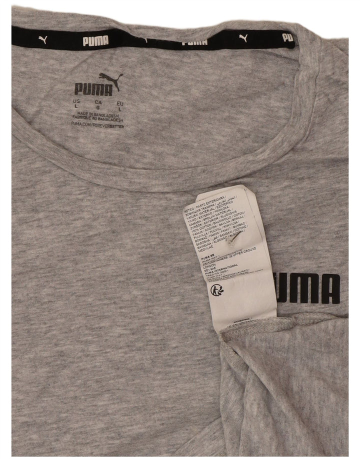 Puma Womens T-Shirt Top UK 16 Large Grey Cotton