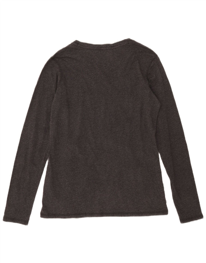 Carhartt Womens Graphic Top Long Sleeve US 4/6 Small Grey Cotton