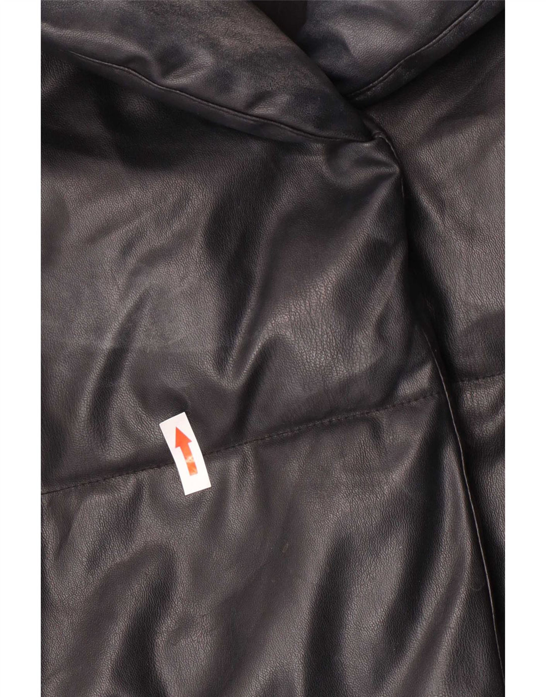 Zara Womens Oversized Faux Leather Padded Jacket UK 6 XS Black Polyurethane