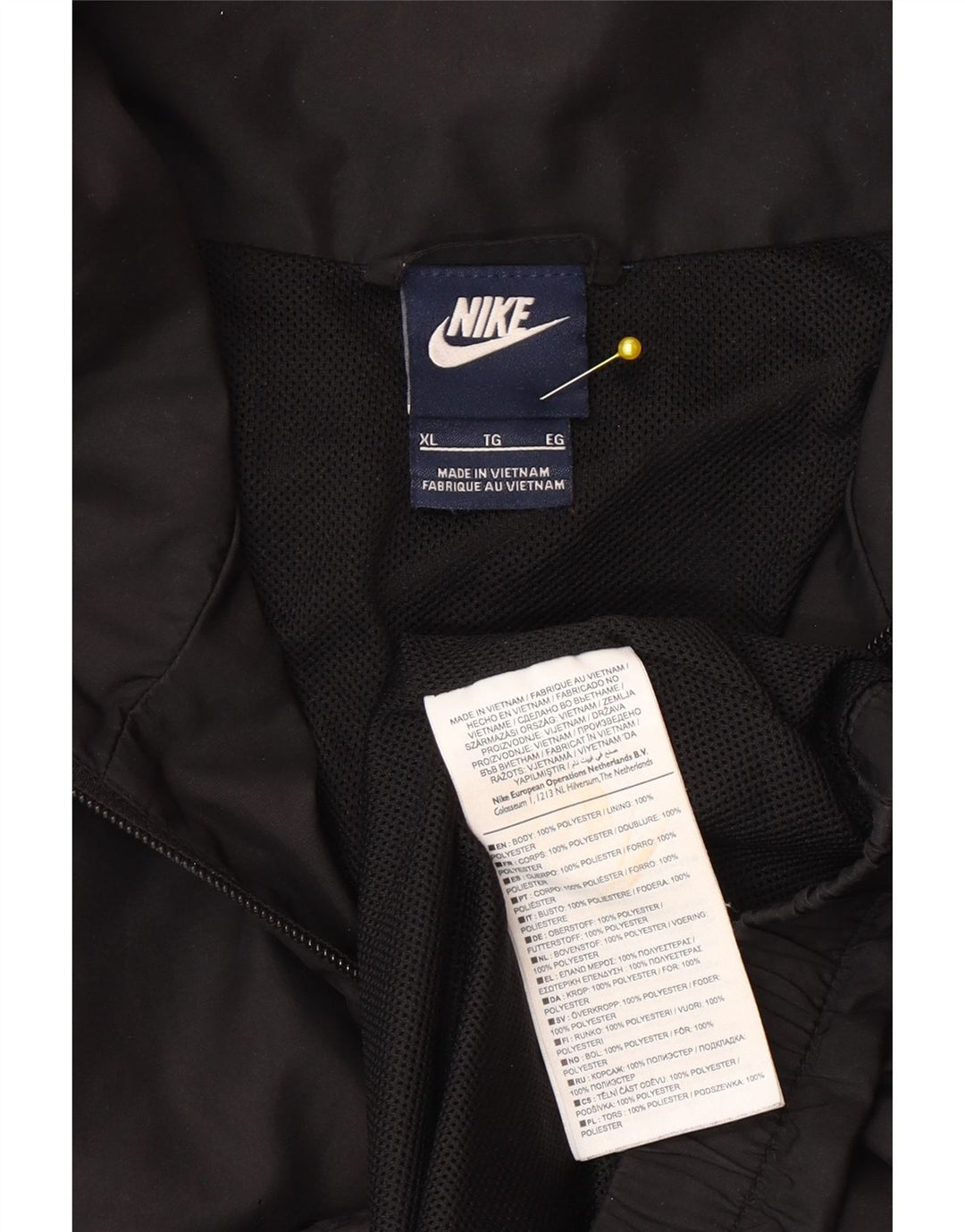Nike Mens Tracksuit Top Jacket XL Black Colourblock Polyester