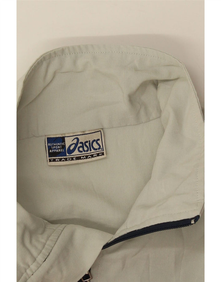 Asics Womens Tracksuit Top Jacket UK 12 Medium Grey Colourblock