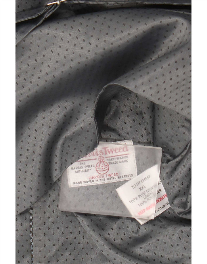Harris Tweed Mens Waistcoat 2XL Grey New Wool