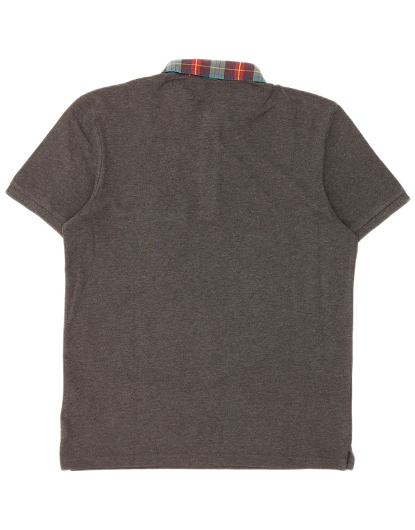 Lyle & Scott Mens Short Sleeve Polo Shirt Large Grey Cotton Classic