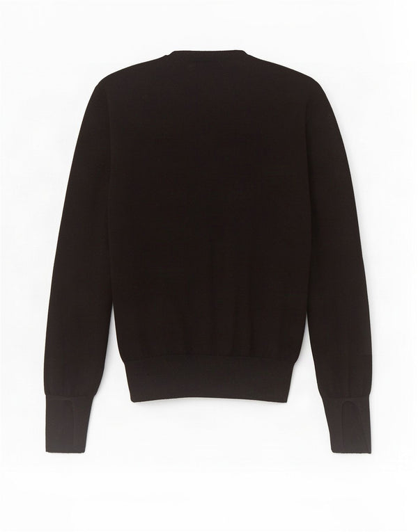 Zara Womens Crop Crew Neck Jumper Sweater UK 12 Medium Black