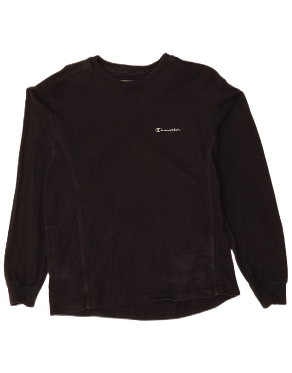 Champion Womens Sweatshirt Jumper UK 14 Medium Black Cotton