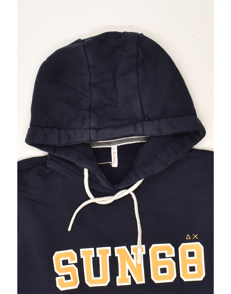 SUN68 Boys Oversized Graphic Hoodie Jumper 11-12 Years Navy Blue Cotton | Vintage Sun68 | Thrift | Second-Hand Sun68 | Used Clothing | Messina Hembry 