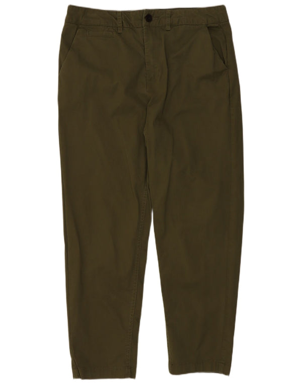 Fat Face Womens Tapered Chino Trousers UK 10 Small W30 L25 Green Cotton
