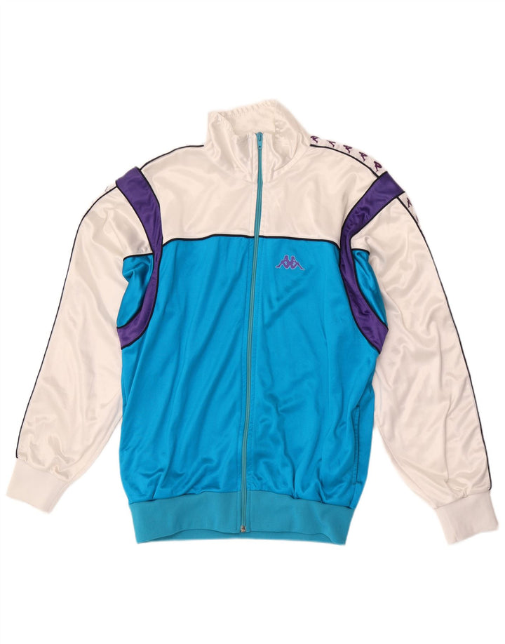 Kappa Boys Graphic Tracksuit Top Jacket 9-10 Years Large White Colourblock